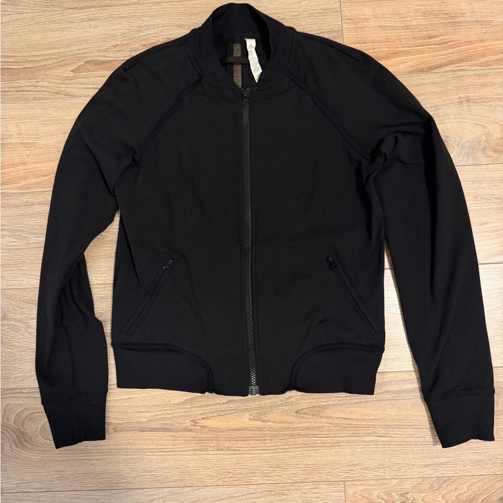 Lululemon Mesh Back Bomber Jacket - Black - Size 8